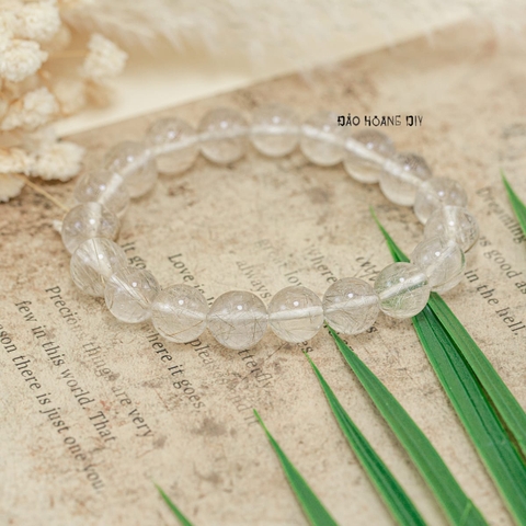 Vòng Đá Thạch Anh Trắng Tóc Vàng 10 Ly V2411060011