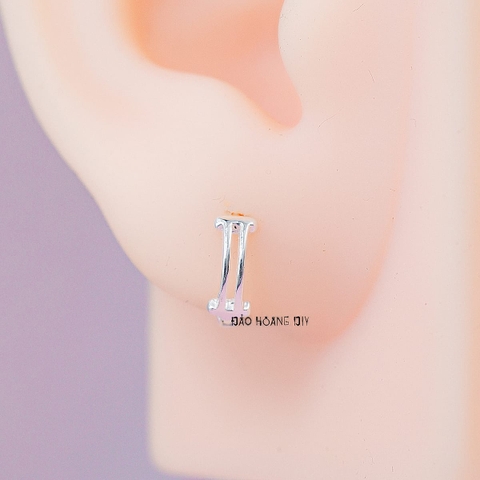 Bông Tai Bạc S925 Cho Bé Khong Tròn Kiểu Nhỏ Xinh H2410280005