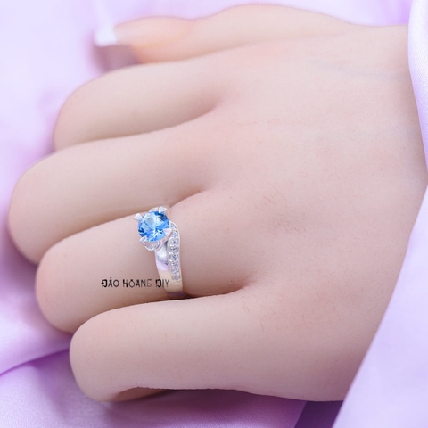 Nhẫn Bạc Nữ Phong Thủy Đá Xanh Dương N2409050031