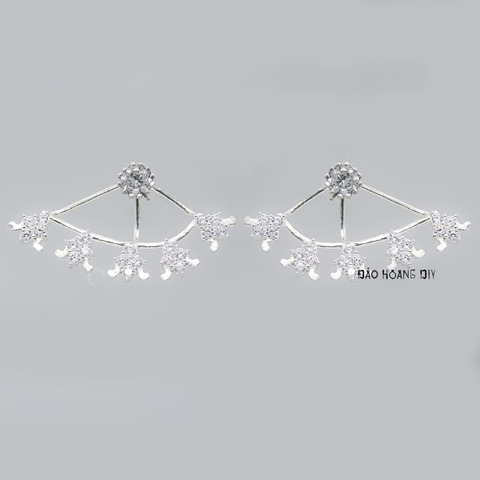 Bông Tai Bạc Nữ Hình Chiếc Quạt Xòe Hoa H2410280102