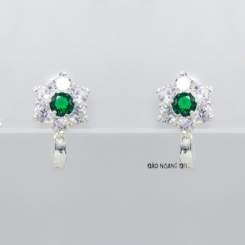 Bông Tai Bạc Nữ Kiểu Bật Bông Hoa 6 Cánh Nhỏ Xinh H2410210008