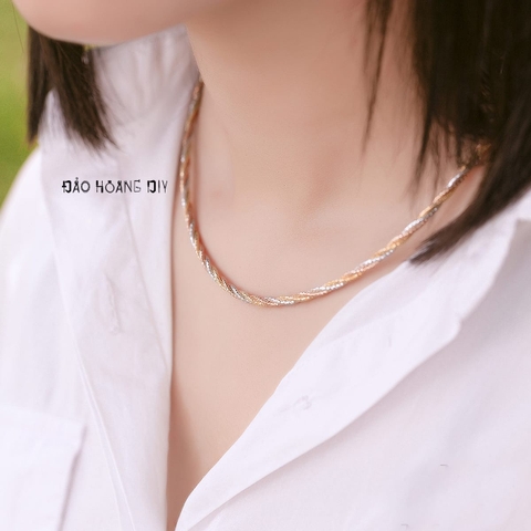 Kiềng Bạc Nữ Đảo Hoang DIY S925 Cao Cấp Tết 3 Màu Nổi Bật Cuốn Hút Mọi Ánh Nhìn K2408020001