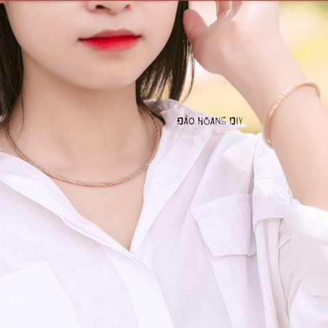 Kiềng Bạc Nữ Đảo Hoang DIY S925 Cao Cấp Tết 3 Màu Nổi Bật Cuốn Hút Mọi Ánh Nhìn K2408020001