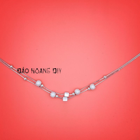 Lắc chân bạc nữ bi cát dây đôi PVN3143