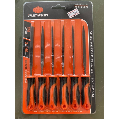 Bộ dũa cầm tay 6 cây 3*140mm Pumpkin -  51143