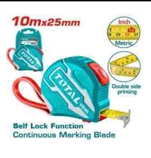 Thước kéo  thép nền  vàng  10mx25mm