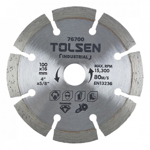 ĐĨA CẮT GẠCH KHÔ 100mm Tolsen - 76700                                                                                                                        