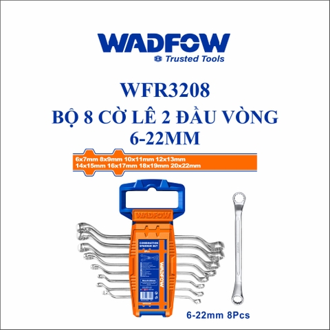 Bộ 8 cờ lê 2 đầu vòng 6-22mm wadfow WFR3208