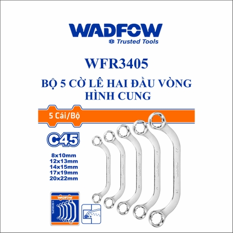 Bộ 5 cờ lê hai đầu vòng hình cung wadfow WFR3405