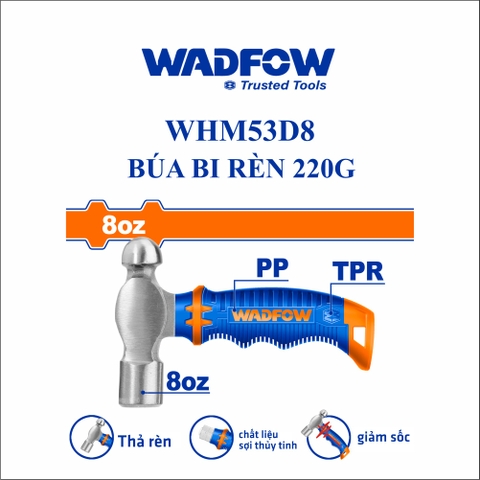 Búa đầu tròn 220g wadfow WHM53D8