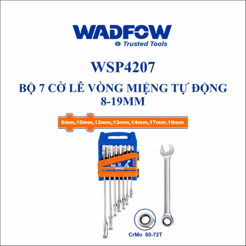 Bộ 7 cờ lê vòng miệng tự động 8-19mm wadfow WSP4207