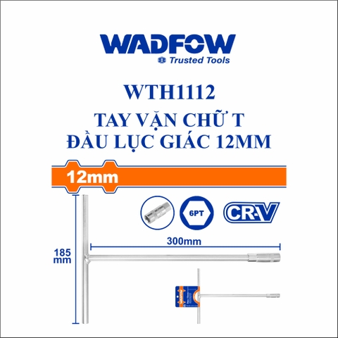 Tay vặn chữ T đầu lục giác 12mm wadfow WTH1112