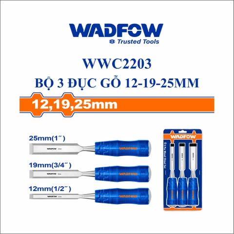 Bộ 3 đục gỗ 12-19-25mm wadfow WWC2203