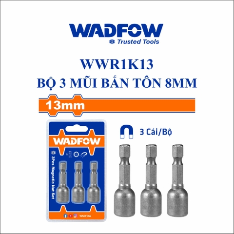 Bộ 3 mũi bắn tôn 13 mm wadfow WWR1K13