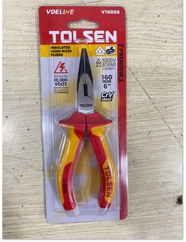 Kềm nhọn cách điện 160MM Tolsen V16096