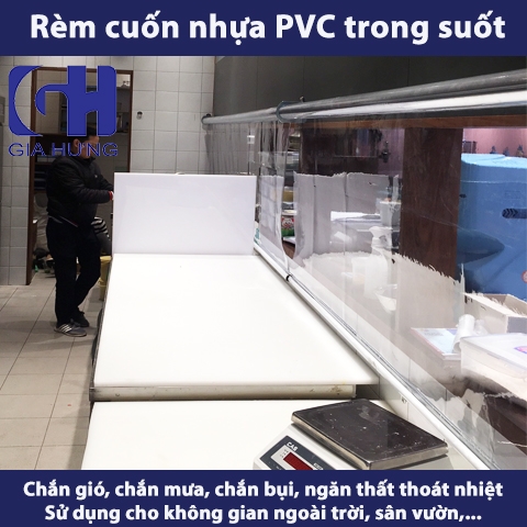 Rèm Cuốn Nhựa PVC Trong Suốt - RCPVC005 | Rèm Cuốn Trong Suốt Chắn ...