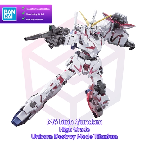 Mô hình Gundam Bandai HG 100 Unicorn Gundam Destroy Mode Titanium Finish 1/144 MS Gundam UC [GDB] [BHG]