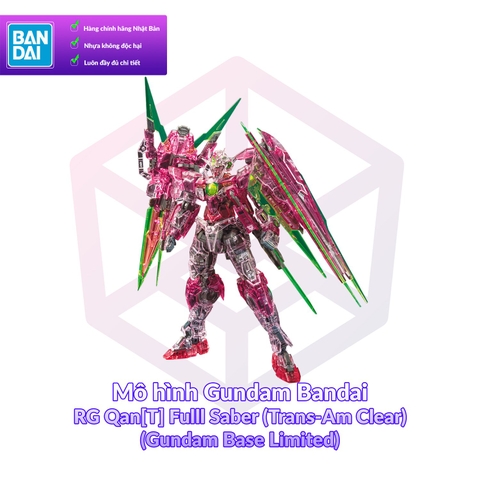 Mô hình Gundam Bandai RG Qan[T] Fulll Saber (Trans-Am Clear) 1/144 (Gundam Base Limited) [GDB] [BRG]