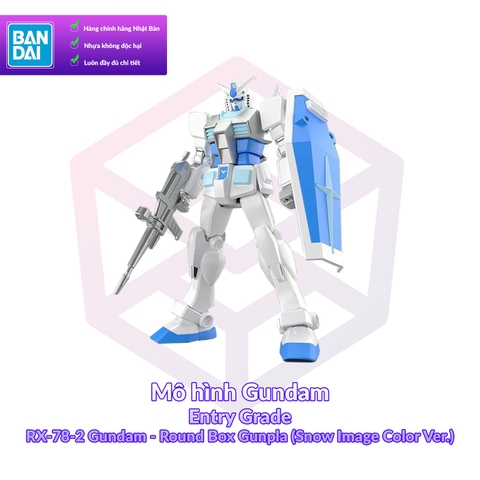 Mô hình lắp ráp Gundam Bandai – Heart Entry Grade RX-78-2 Gundam - Round Box Gunpla (Snow Image Color) 1/144 [GDB]