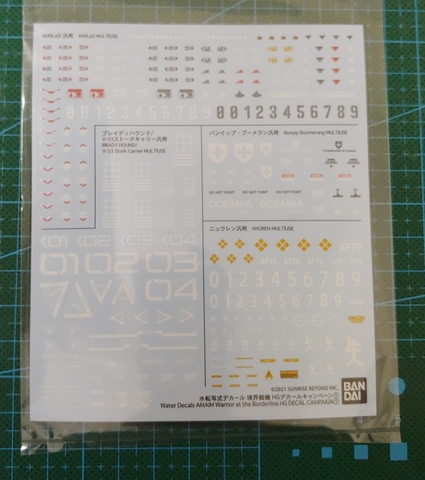 [Hàng Tặng] Phụ kiện mô hình Bandai Decal nước HGKS Decal Campaign 1/72 [HT]