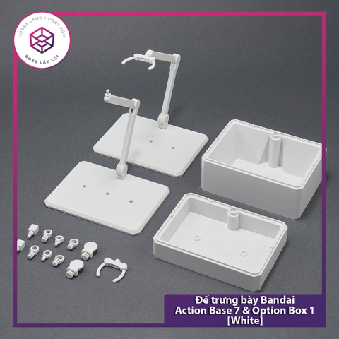 Đế trưng bày Bandai Action Base 7 & Option Box 1 [White] [TAM]