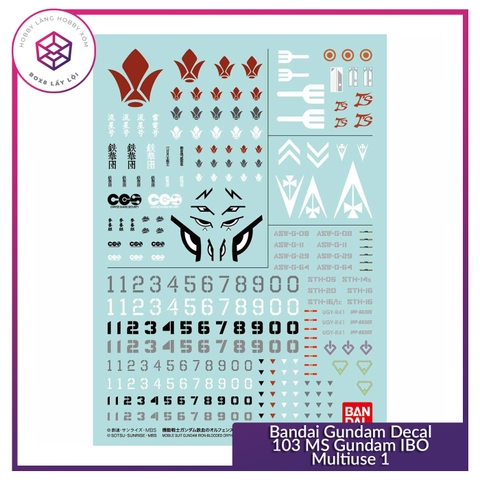 Decal mô hình Bandai Gundam Decal 103 MS Gundam IBO Multiuse 1 [TAM]