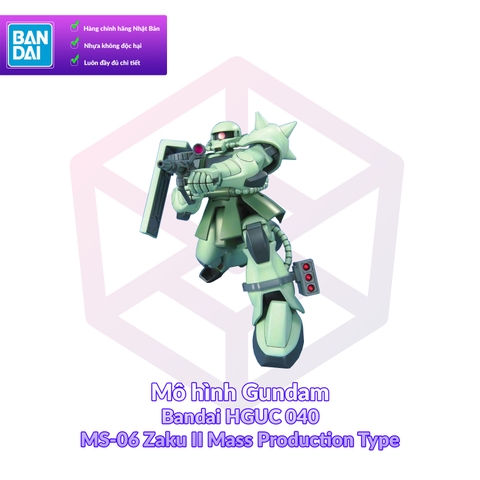 Mô hình Gundam Bandai HGUC 040 MS-06 Zaku II Mass Production Type 1/144 MS Gundam [GDB] [BHG]