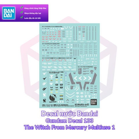 Decal nước Bandai Gundam Decal 133 The Witch From Mercury Multiuse 1 [TAM]