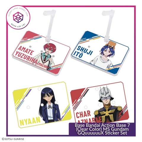Đế trưng bày Base Bandai Action Base 7 (Clear Color) MS Gundam GQuuuuuuX Sticker Set [TAM]