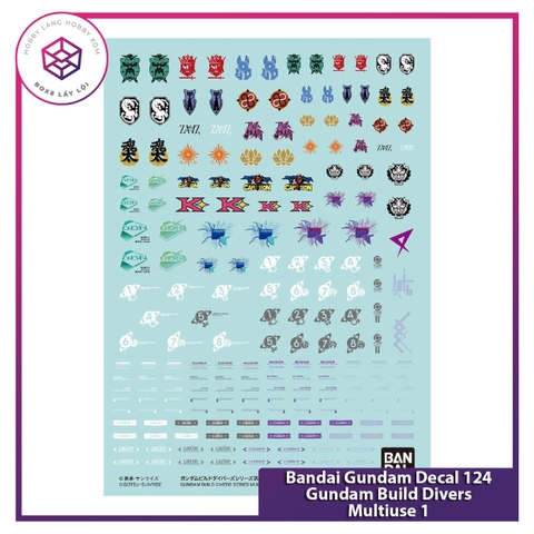 Phụ kiện Decal Bandai Gundam Decal 124 Gundam Build Divers Multiuse 1 [TAM]