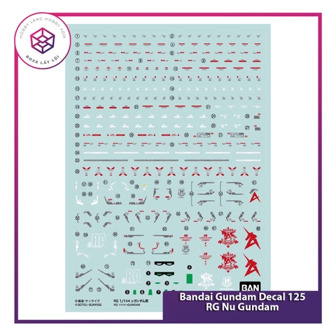 Phụ kiện Decal Bandai Gundam Decal 125 RG Nu Gundam [TAM]