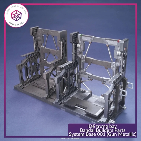 Đế trưng bày Bandai Builders Parts System Base 001 (Gun Metallic) [TAM]