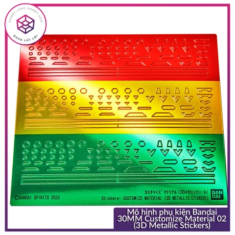 Mô hình phụ kiện Bandai 30MM Customize Material 02 (3D Metallic Stickers) [GDB] [30MM]