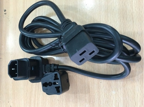 Chuyển Nguồn IEC C14 Male To Universal Female UK + Original Well Shin WS-012A To WS-002F Power Cord IEC60320 IEC C19 UK 16A-13Amp/250V 3X1.5mm2 length 2.5M