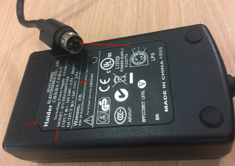 Adapter Original Haider HDAD60W104 24V 2.5A 60W Connector Size 3Pin 10mm Mini din