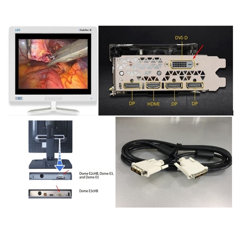 Cáp Medical Monitor With Cable DVI-D to DVI-D 18+1 Single Link 7FT Dài 2M Up to 1920 x 1200 Pixels For Màn Hình Chẩn Đoán Hình Ảnh Display Dome E2cHB, Dome E3, and Dome E5