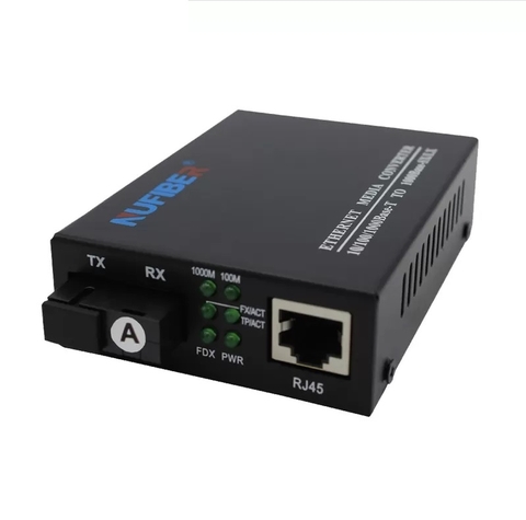 Bộ Chuyển Đổi Quang Điện Nufiber Media Converter 10/100/1000Base-TX to 1000Base-FX Single-Mode Single Fiber SC 20m NF-C2200LX20A/B