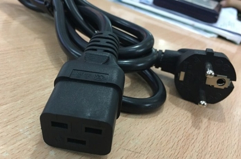 Dây Nguồn Máy Chủ 2 Chân Tròn Chính Hãng Ming Tak MT-45A NS-13 AC Power Cord Server Schuko CEE7/7 to IEC60320 C19 16A 250V 3x1.5mm Length 1.5M