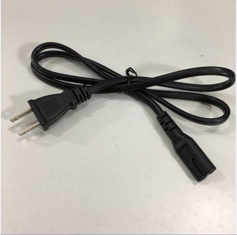 Dây Nguồn Số 8 HONGLIN HL-019S HL-026J 2-Prong AC Power Cord C7 7A 125V 2x0.75mm For Printer or Adapter Cable FLAT PVC Black Length 90Cm