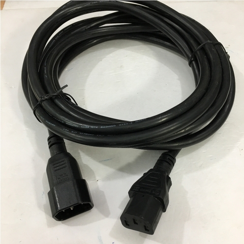 Dây Nguồn Máy Chủ VOLEX V1625BS VAC14LS AC Power Cord C13 to C14 10A 250V 3x1.5mm² 16AWG For UPS PDU APC ARES Eaton Emerson Và Server Rack Length 4M