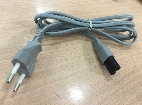 Dây Nguồn Số 8 Hirakawa VM0311 Chuẩn 2 Chân Đầu Tròn AC Power Cord Schuko CEE7/16 Euro Plug to C7 2.5A 250V 2x0.75mm For Printer or Adapter Cable PVC Grey Length 1.8M