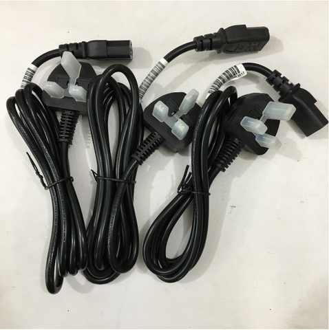 Dây Nguồn 3 Chấu Có Cầu Trì Hàng FOXCONN Original Đi Theo Máy Tính Đồng Bộ AC Power Cord HP 100613-016 BS1363 to C13 10A 250V 3X0.75mm Length 1.5M