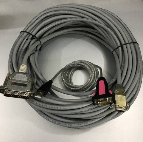 Bộ Combo USB to RS232 Z-TEK Và Cáp Kết Nối Truyền Dữ Liệu Fanuc Fadal RS232 Serial Cable DB9 F to DB25 M CNC DNC Send Program For Computers Length 30M