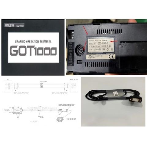 Cáp Lập Trình GT10-C30R2-6P Cable Dài 1.8M Chống Nhiễu Shielded RS232 For Màn Hình Mitsubishi HMI GT GOT1000 Series Với PC Connection Data Download Transparent