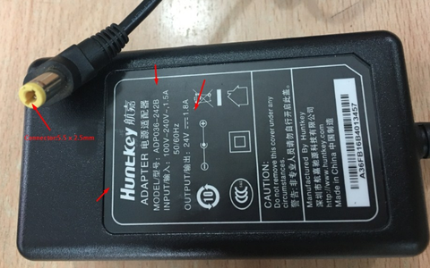 Adapter Original Huntkey ADP036-242B 24V 1.8A IEC C7 Por Polycom Soundpoint or Printer Pos Connector Size 5.5mm x 2.5mm