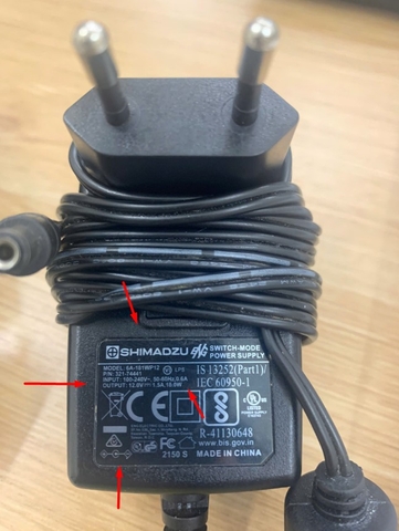 Adapter 12V 1.5A 18W SHIMADZU 6A-181WP121 + ---C--- - Connector Size 5.5mm x 2.5mm For Cân Điện Tử SHIMASZU UW/UX Series