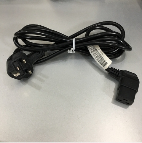 Dây Nguồn Chữ L Ngóc 90 Độ Chính Hãng Juniper C19W AC Power Cord BS1363 to IEC60320 C19 Right Angle 13A 16A 250V 3x1.5mm² For Máy Chủ và Cisco Router Length 2.5M