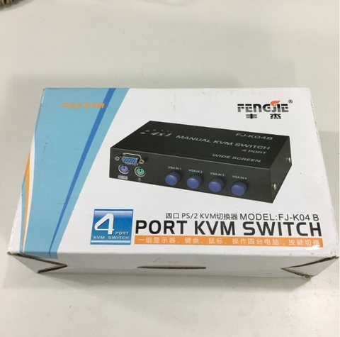 Bộ KVM Switch FENGJIE FJ-K04B 4 Ports PS2