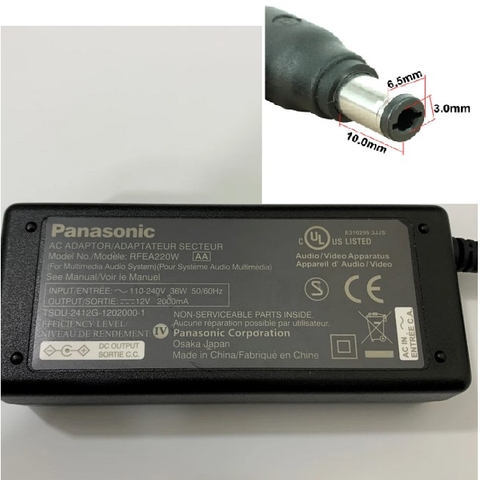 Adapter 12V 2A 36W Panasonic OEM Thay Thế Sumitomo 12.6V 1.58A + ---C--- - Connector Tip Size 6.5mm x 3.0mm For JR-7 Thermal Jacket Remover