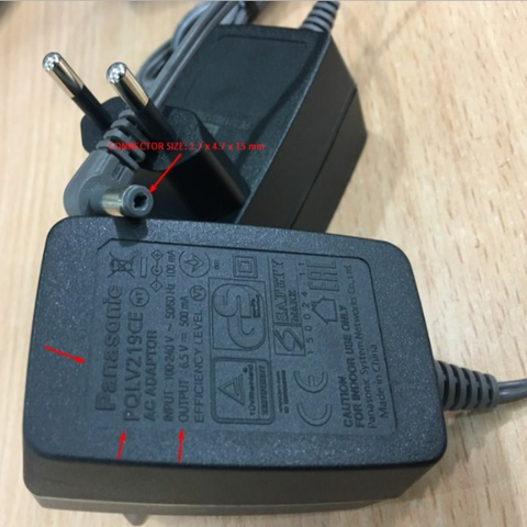 Adapter Original Panasonic PQLV219CE PQLV219 Cordless Phone 6.5V 500mA For Điện Thoại Bàn Mẹ Con Kéo Dài Panasonic Connector Size 4.7mm x 1.7mm x 15mm
